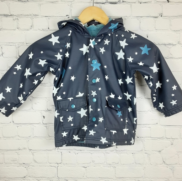 Hatley Other - Hatley hooded rain coat size 3 years stars on navy